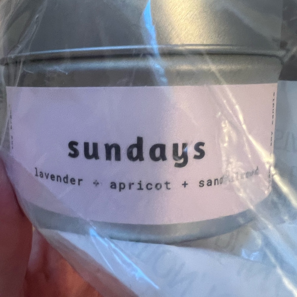 Mala The Brand “Sundays” 4 oz candle. Wooden wick.